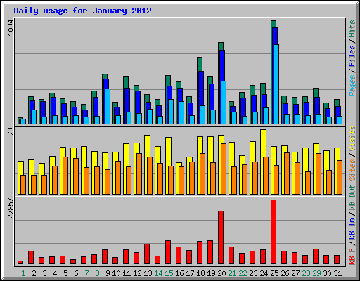 Daily usage for January 2012