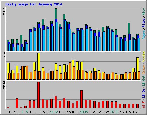 Daily usage for January 2014