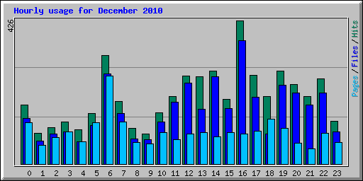 Hourly usage for December 2010