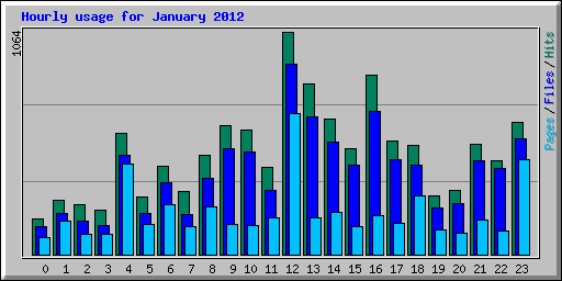 Hourly usage for January 2012