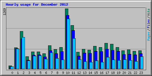 Hourly usage for December 2012